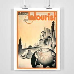 UdSSR Intourist Vintage Travel Poster - Framed / Unframed