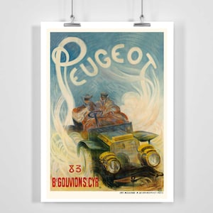 Vintage Automobile Car Racing Poster - Framed / Unframed