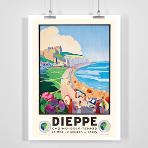 Dieppe Normandy France Vintage Travel Poster - Framed / Unframed
