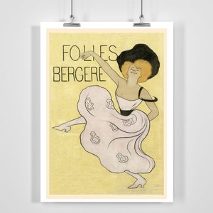 Folies Bergere en París Espectáculo único Todas las noches Cartel publicitario vintage de Leonetto Cappiello - Enmarcado / Sin marco