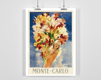 Monte-Carlo Vintage Travel Poster - Framed / Unframed