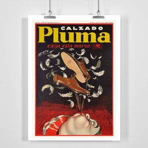 Calzado Pluma Vintage Advertising Poster por Achille Mauzan - Enmarcado / Sin marco