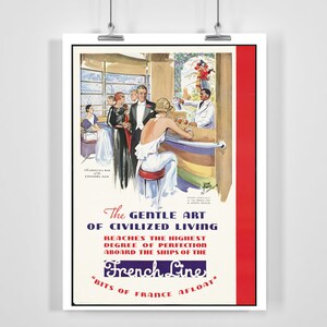 The Gentle Art of Civilized Living - French Line - Vintage Werbeposter - A5/A4/A3/A2/Leinwand gerahmt/ungerahmt