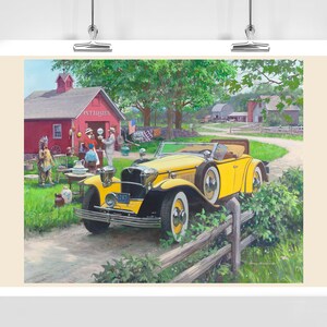 1930 Ruxton Automobile - American Old Vehicle - Vintage Car Illustration - Framed / Unframed