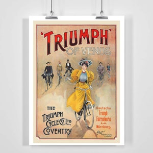 Poster pubblicitario d'epoca Triumph Cycles Coventry - Incorniciato / Senza cornice