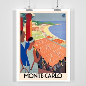 Monte Carlo Monaco Vintage Travel Poster - Framed / Unframed