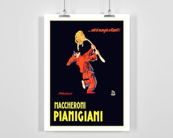 Maccheroni Pianigiani Vintage Poster by Achille Mauzan - Framed / Unframed