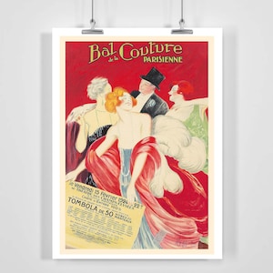 Bal de la Couture Parisienne, Frankreich Vintage Werbeplakat von Leonetto Cappiello - Gerahmt/Ungerahmt