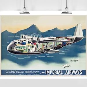 Vintage Retro Airways Aircraft Airplane Vintage Travel Poster - Framed / Unframed