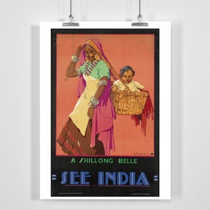 See India Shillong Vintage Travel Poster Framed / Unframed