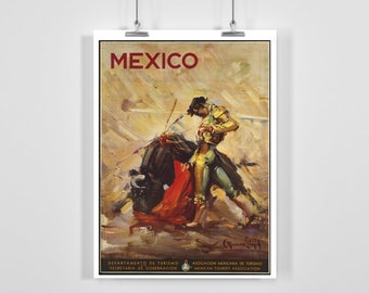 Mexico Vintage Travel Poster - Framed / Unframed