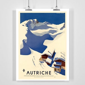 Austria Autriche Vintage Ski Poster - Framed / Unframed