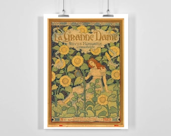 La Grande Dame Revue Mondaine Cosmopolite Vintage Art Nouveau Poster - Framed / Unframed