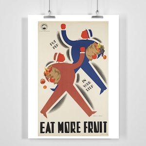 Eat More Fruit Vintage Werbeplakat - Gerahmt/Ungerahmt