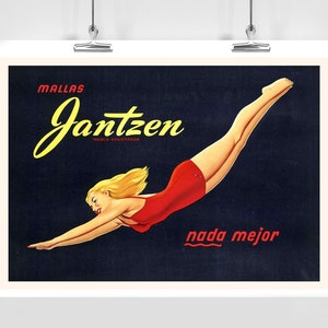 Jantzen Bademode Vintage Werbeplakat - Gerahmt / Ungerahmt