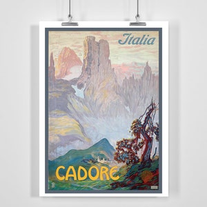 Italia Cadore Vintage Travel Poster - Framed / Unframed