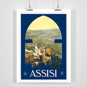 Assisi Umbria Italy Vintage Travel Poster - Framed / Unframed