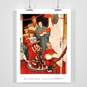 Feliz Navidad, Abuela Portada de la revista de Navidad Ilustración navideña retro Póster publicitario vintage - Enmarcado / Sin marco