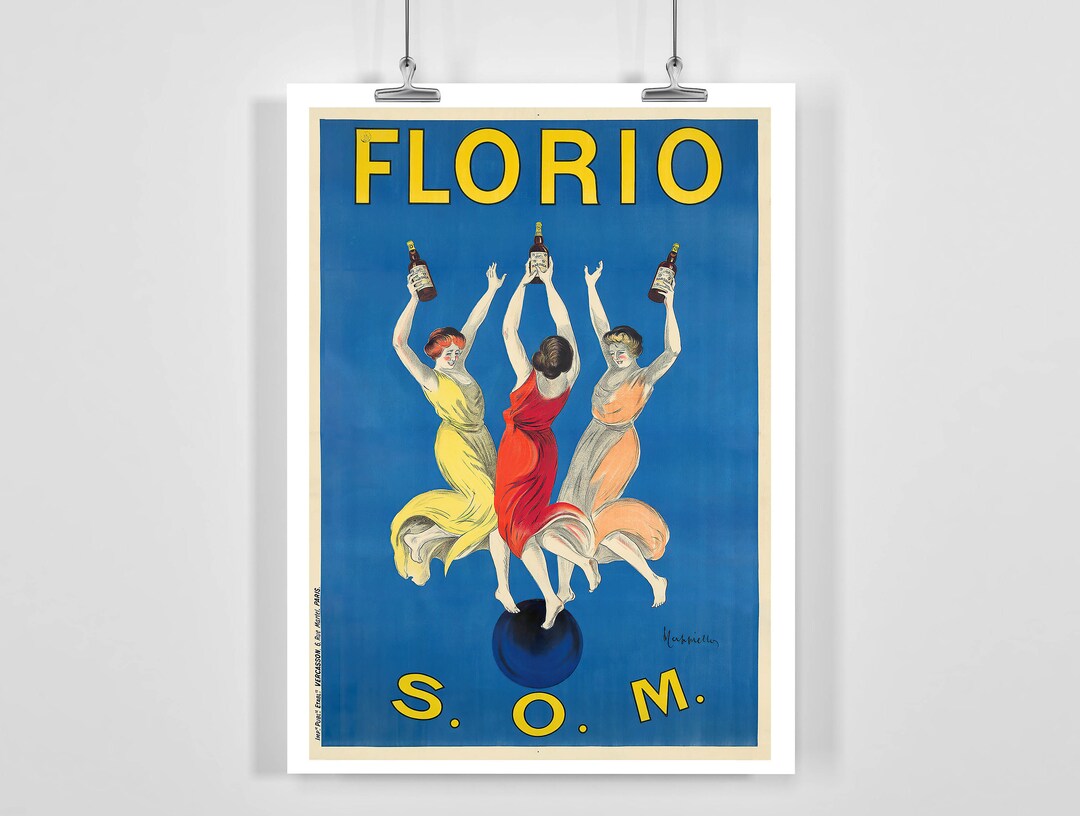 Florio S.O.M. Vintage Food&drink Poster by Leonetto Cappiello