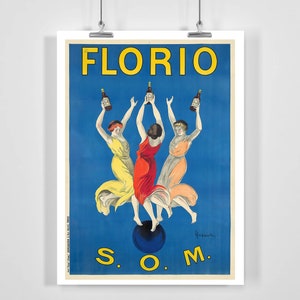Florio S.O.M. Vintage Food&Drink Poster by Leonetto Cappiello- Framed / Unframed