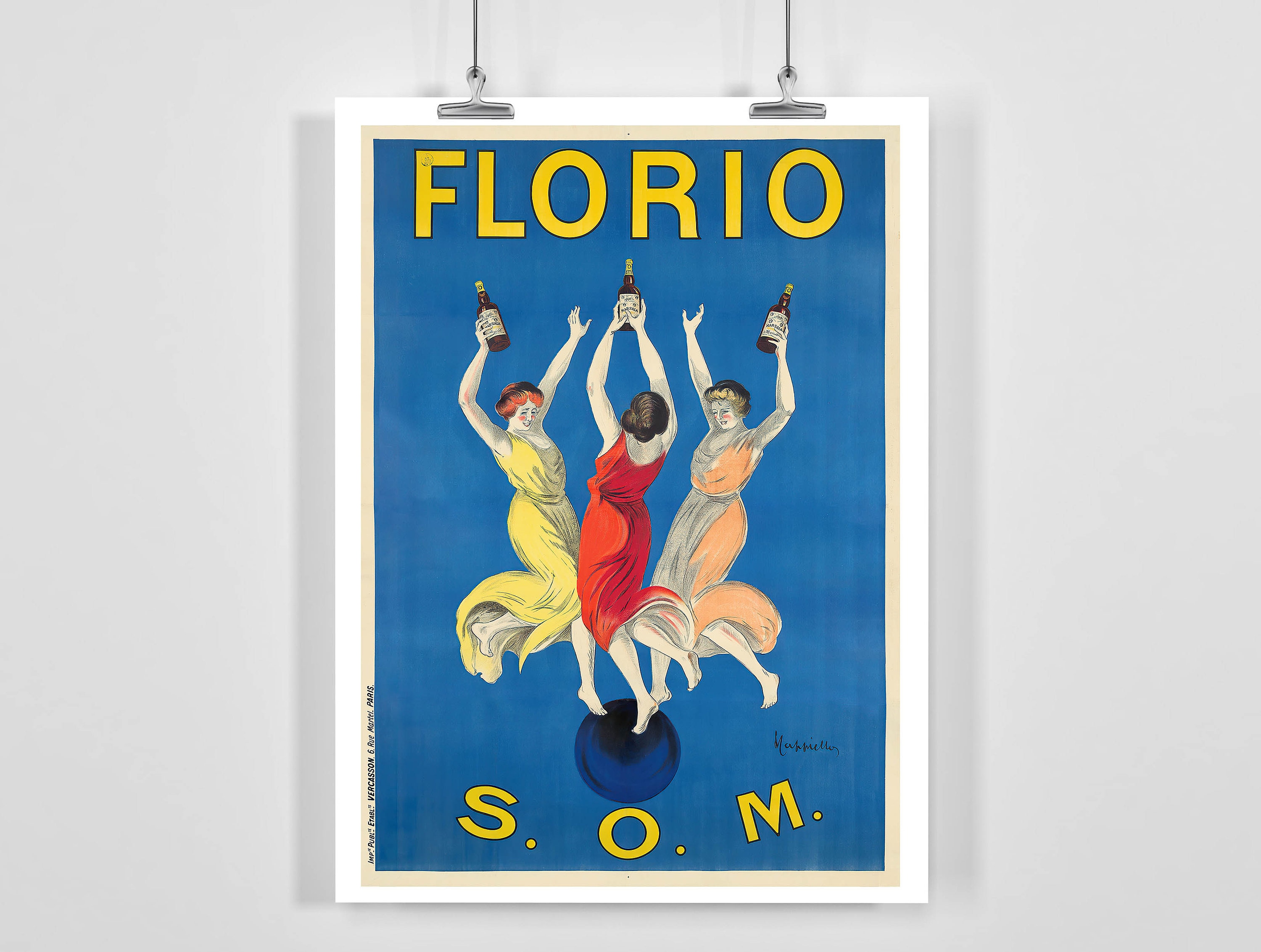 Florio S.O.M. Vintage Food&drink Poster by Leonetto Cappiello