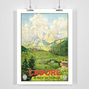 Cadore Veneto Dolomites Italy Vintage Travel Poster - Framed / Unframed