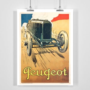 Vintage Retro Racing Car Poster - Framed / Unframed