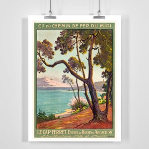 Cap Ferret Entrance to the Arcachon Basin France Vintage Travel Poster - Framed / Unframed