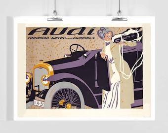 Retro Vintage Automobile Vintage Car Poster - Framed / Unframed