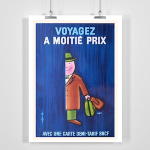 Viaje Tren Avión Equipaje Retro Vintage Publicidad Cartel - Enmarcado / Sin marco
