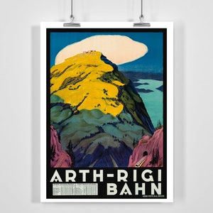 Arth Rigi Railway Switzerland Vintage Travel Poster - Framed / Unframed