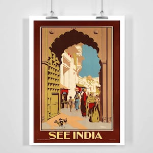 See India Vintage Travel Poster - Framed / Unframed