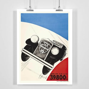 Vintage Car Automobile Racing Poster - Framed / Unframed