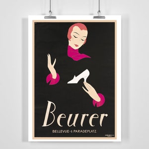 Beurer Schuhe Retro Shoe Vintage Advertising Poster por Hugo Laubi - Enmarcado / Sin marco