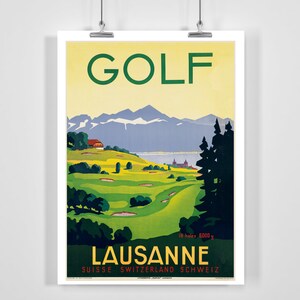 Switzerland Lausanne Vintage Travel Poster - Framed / Unframed