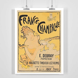 France-Champagne, 1891 - Vintage Food & Drink Poster - Framed / Unframed