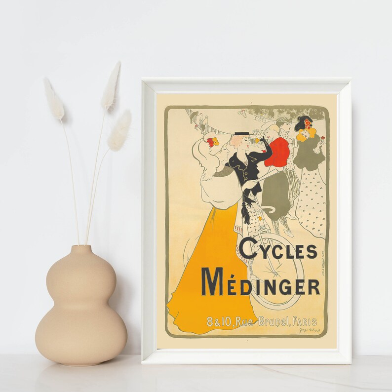 Medinger Cycle Medinger France Vintage Advertising Poster - Framed / Unframed - Etsy