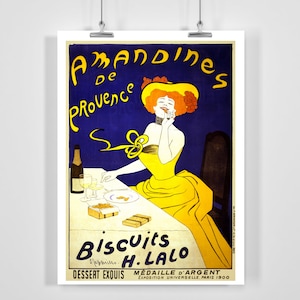 French Amandines Biscuits Vintage Food Poster por Leonetto Cappiello - Enmarcado / Sin marco