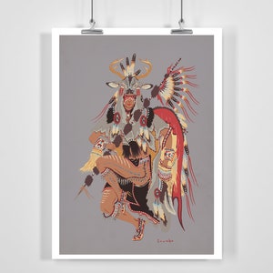 Dear Dancer American Indian Vintage Illustration - Framed / Unframed / Canvas