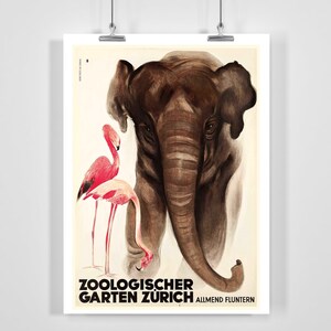 Zoologischer Garten Zürich Schweiz Vintage Werbeplakat - Gerahmt/Ungerahmt