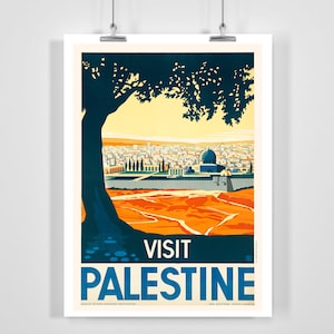 Visite Palestina Vintage Travel Poster - Enmarcado / Sin enmarcar