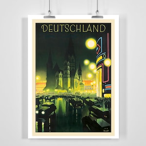 Germany Berlin Vintage Travel Poster - Framed / Unframed