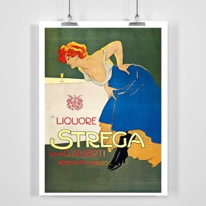 Liquore Strega Vintage Poster Pubblicitario - Incorniciato / Non Incorniciato