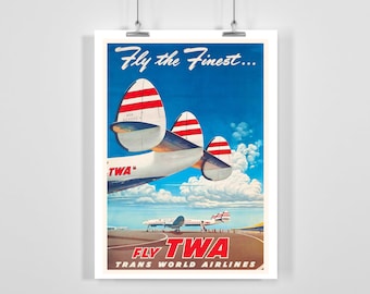 Florida TWA Magnet 2" x 3" Refrigerator Locker Travel Poster Vintage Retro 