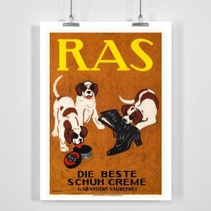 Ras Best Shoe Cream Vintage Advertising Poster - Enmarcado / Sin marco