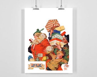 Retro Christmas Xmas Magazine Cover - It Was the Right Before the Christmas Vintage Advertising Poster - Framed / Unframed