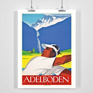 Adelboden Switzerland Vintage Travel  Poster - Framed / Unframed