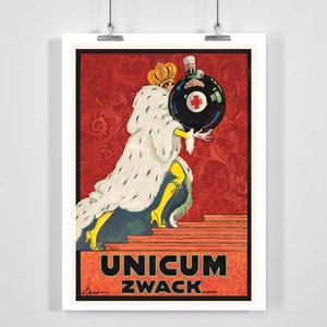 Poster vintage di cibo e bevande del liquore Unicum Zwack - Incorniciato/Senza cornice