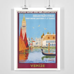 Italien Venedig Vintage Reiseposter – gerahmt/ungerahmt