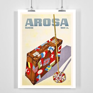 Arosa Switzerland Vintage Ski Poster - Framed / Unframed